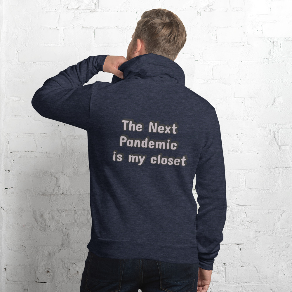 Next Pandemic Print On Back Unisex Hoodie - Image 3