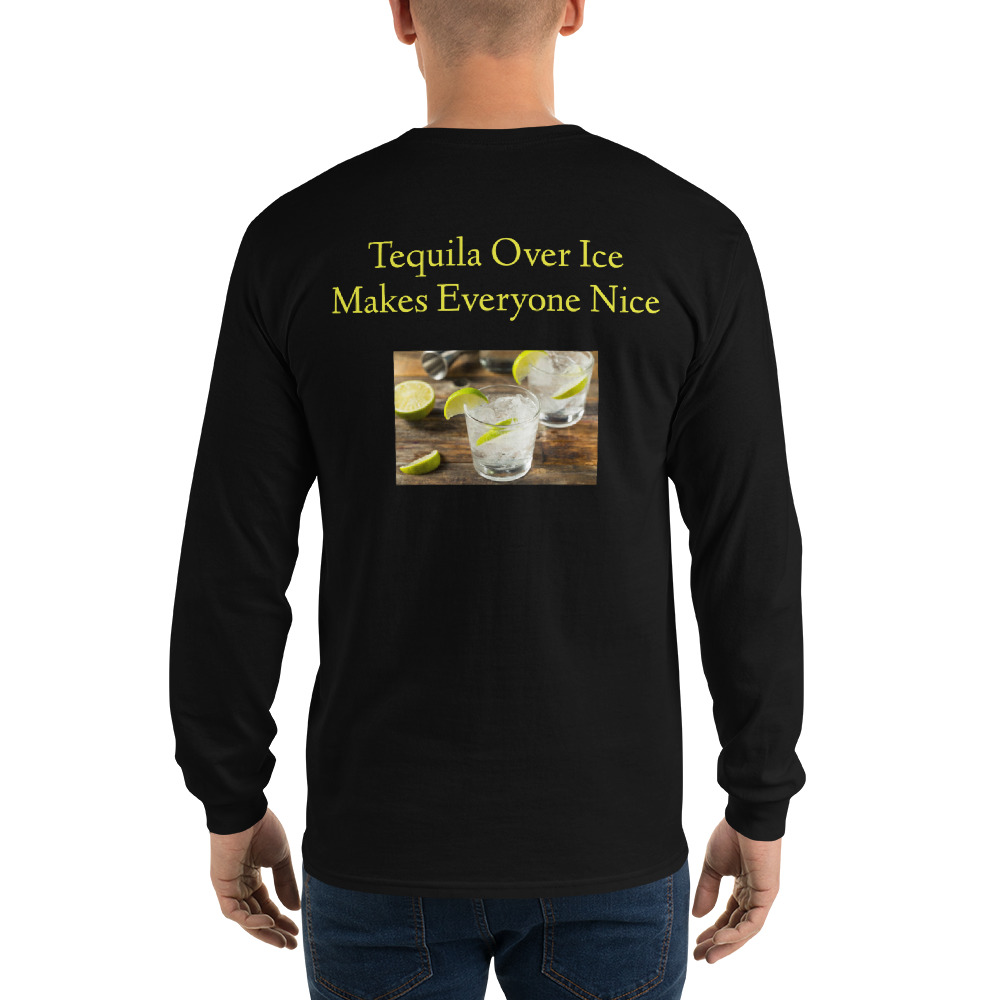 Men’s Graphic Tequila Over Ice Long Sleeve T-Shirt Shirt - Image 2