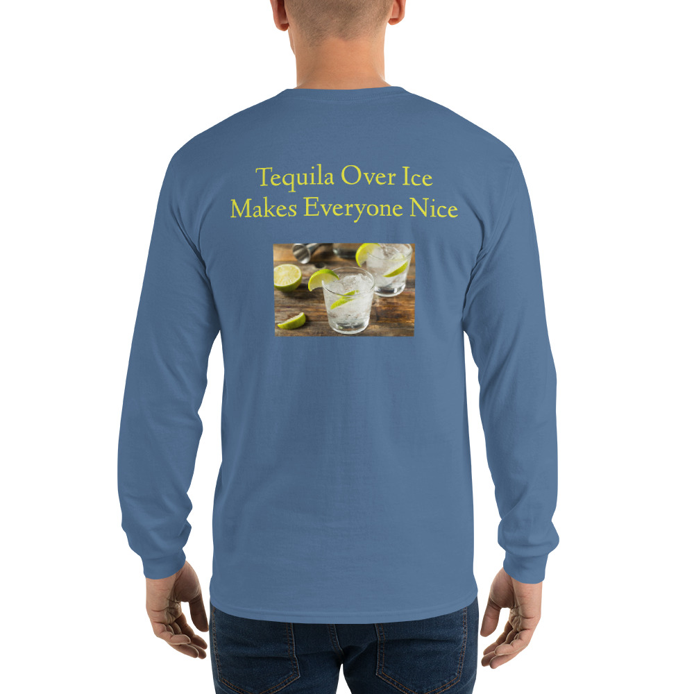Men’s Graphic Tequila Over Ice Long Sleeve T-Shirt Shirt - Image 5