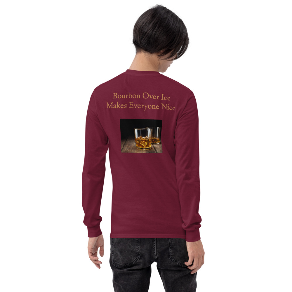 Men’s Graphic Bourbon Over Ice Long Sleeve T-Shirt - Image 3