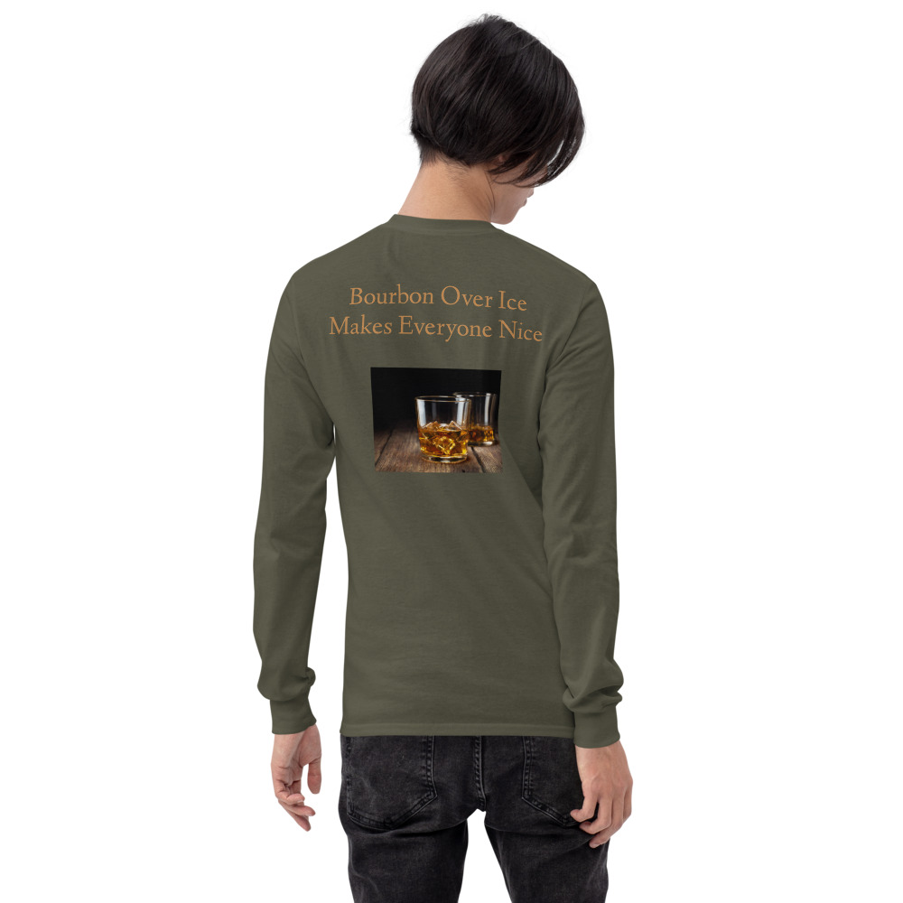 Men’s Graphic Bourbon Over Ice Long Sleeve T-Shirt - Image 4