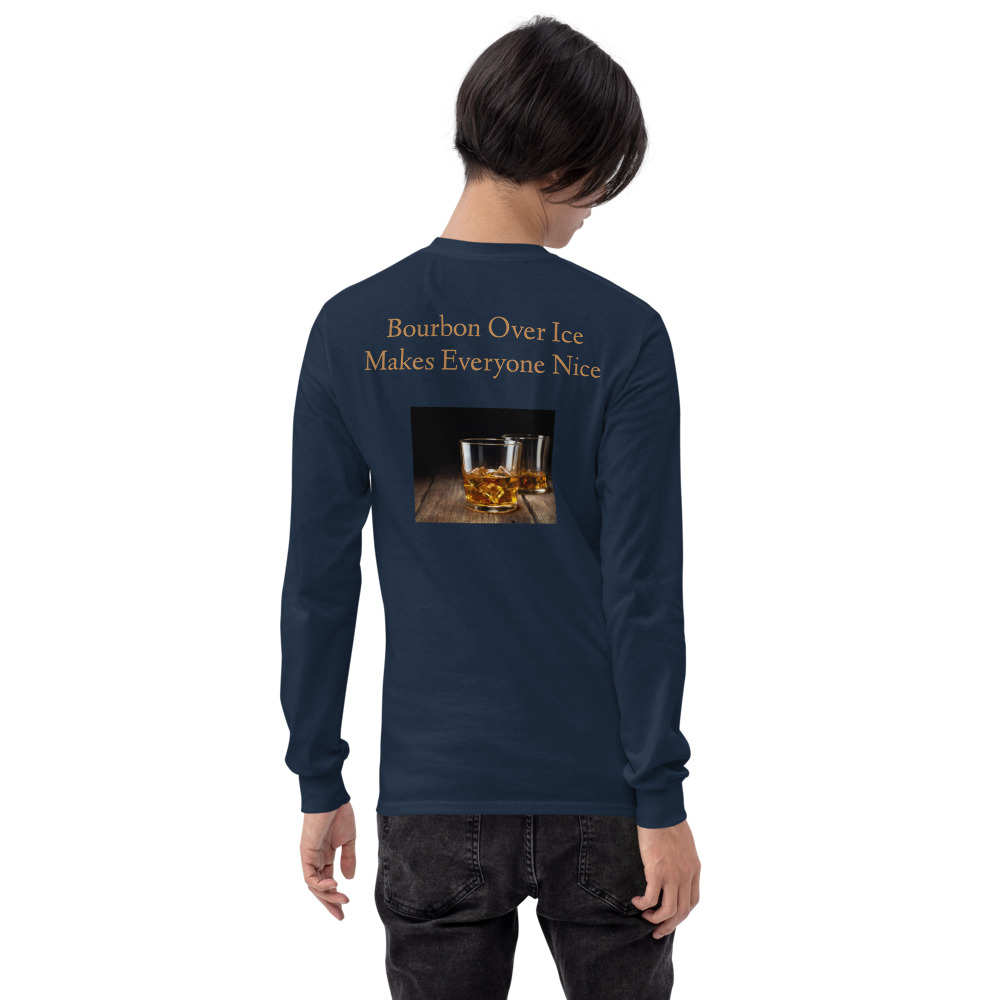 Men’s Graphic Bourbon Over Ice Long Sleeve T-Shirt - Image 2