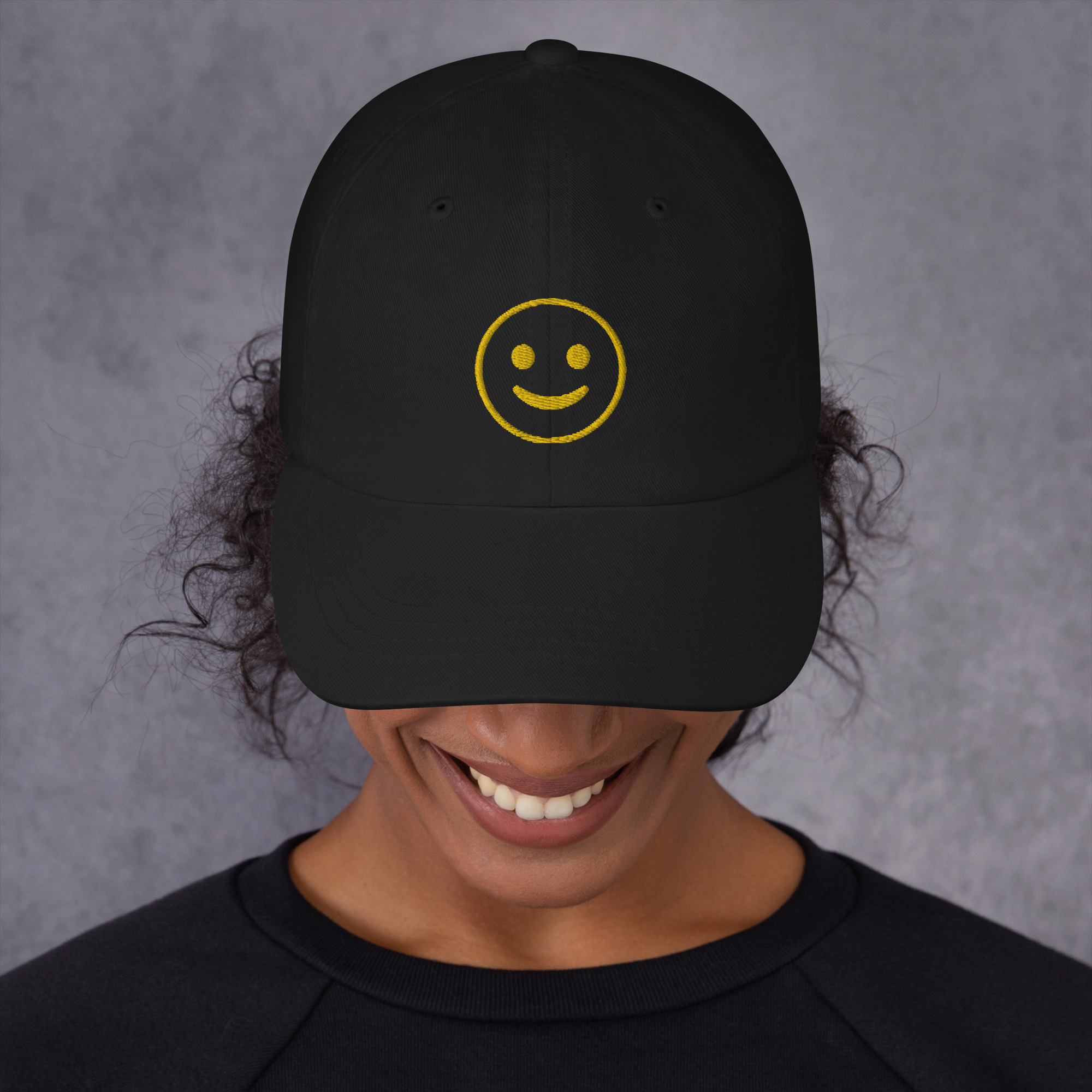 Smiley Face Emoji Embroidered Hat