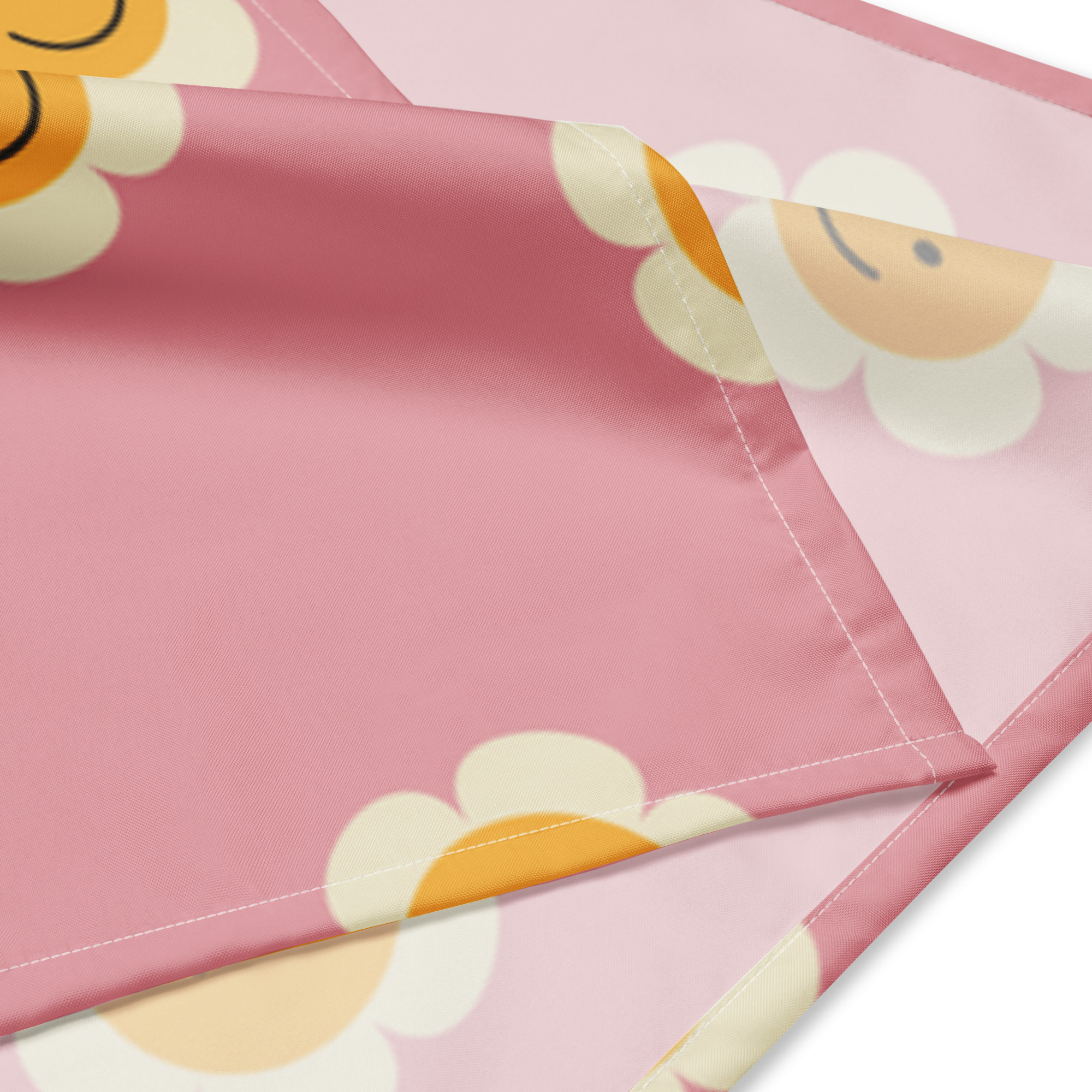 Pink Bandana With Smiley Face Emoji - Image 3