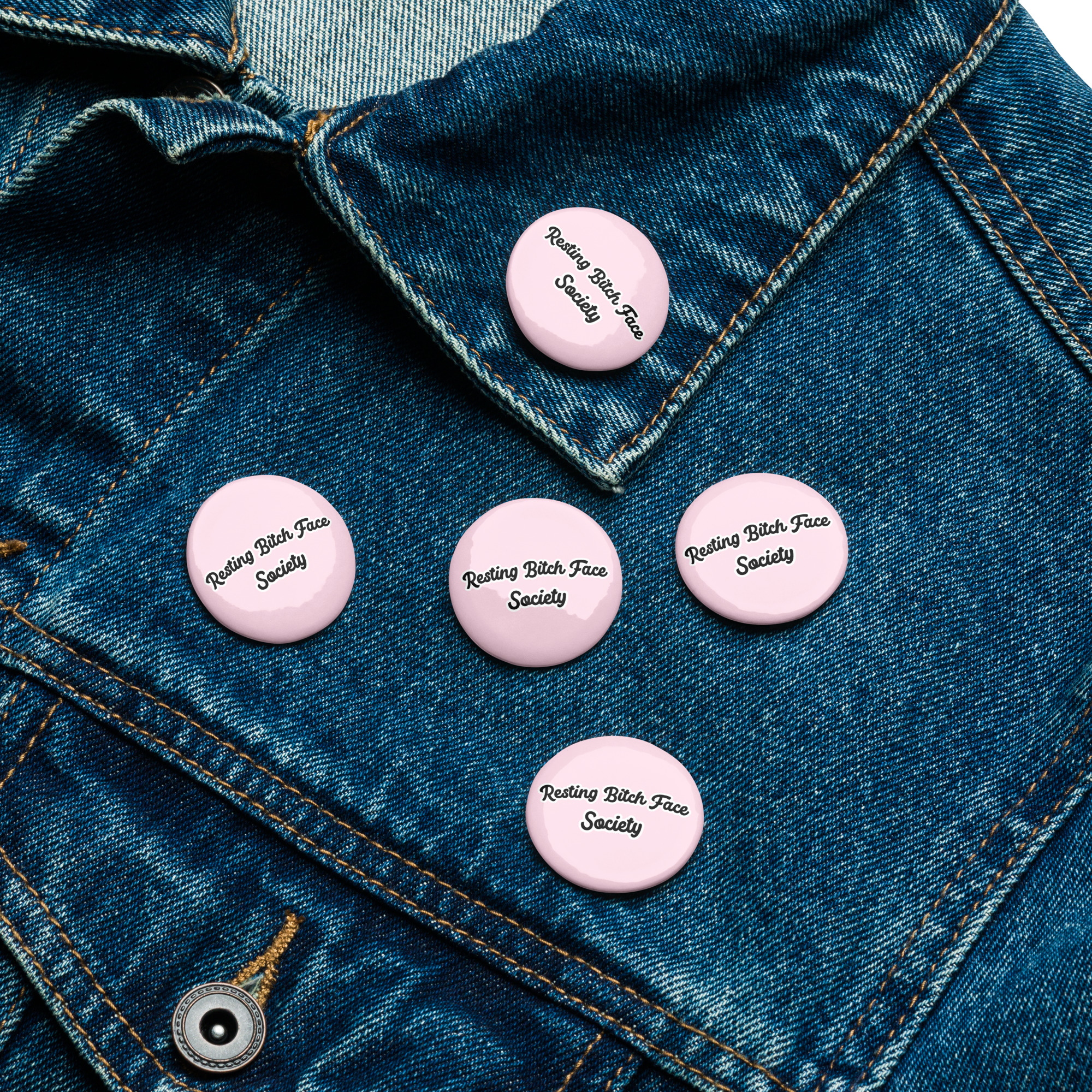 Resting Bitch Face Society Set of pin buttons - Image 3