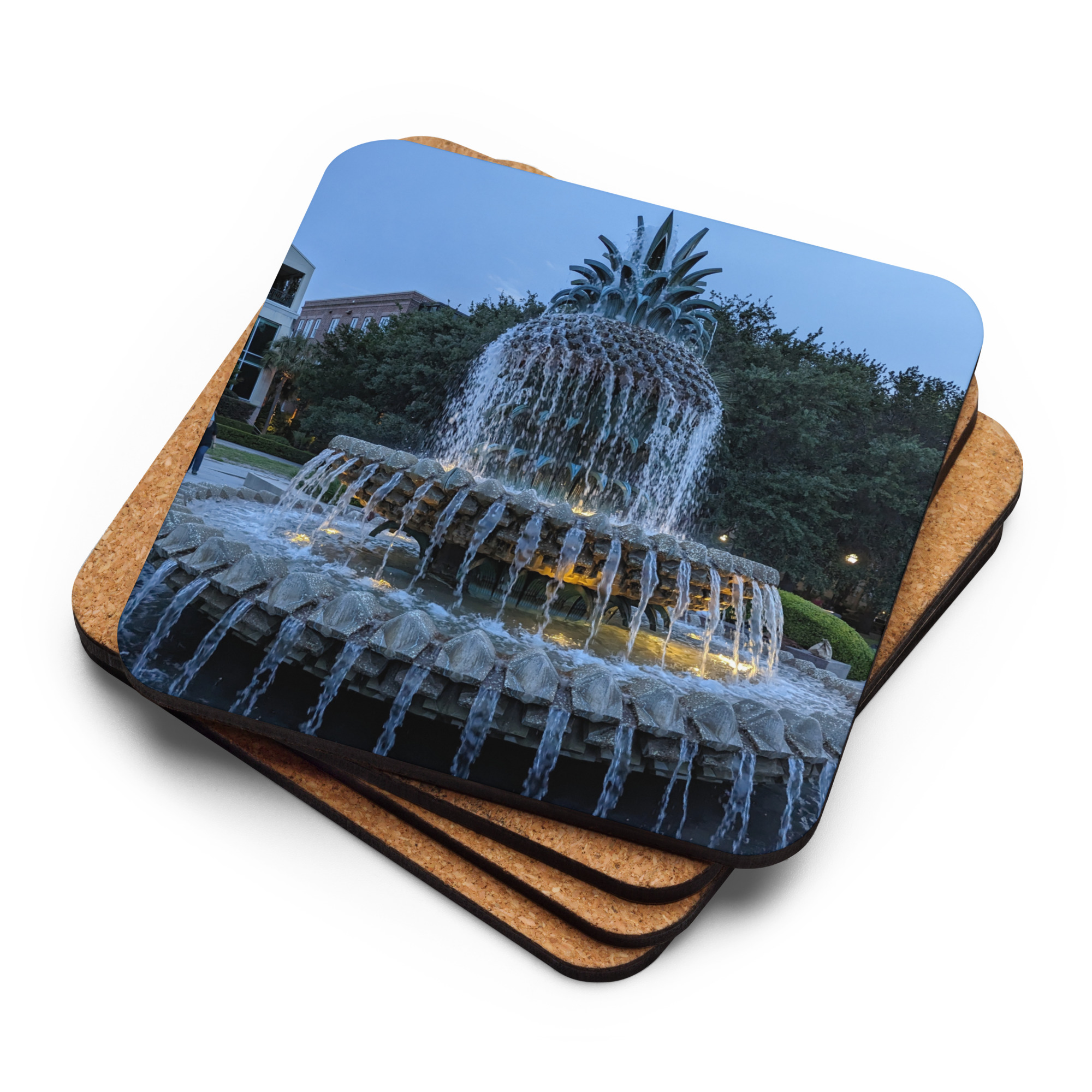 Pineapple Fountain Cork-Back Coaster - Image 4