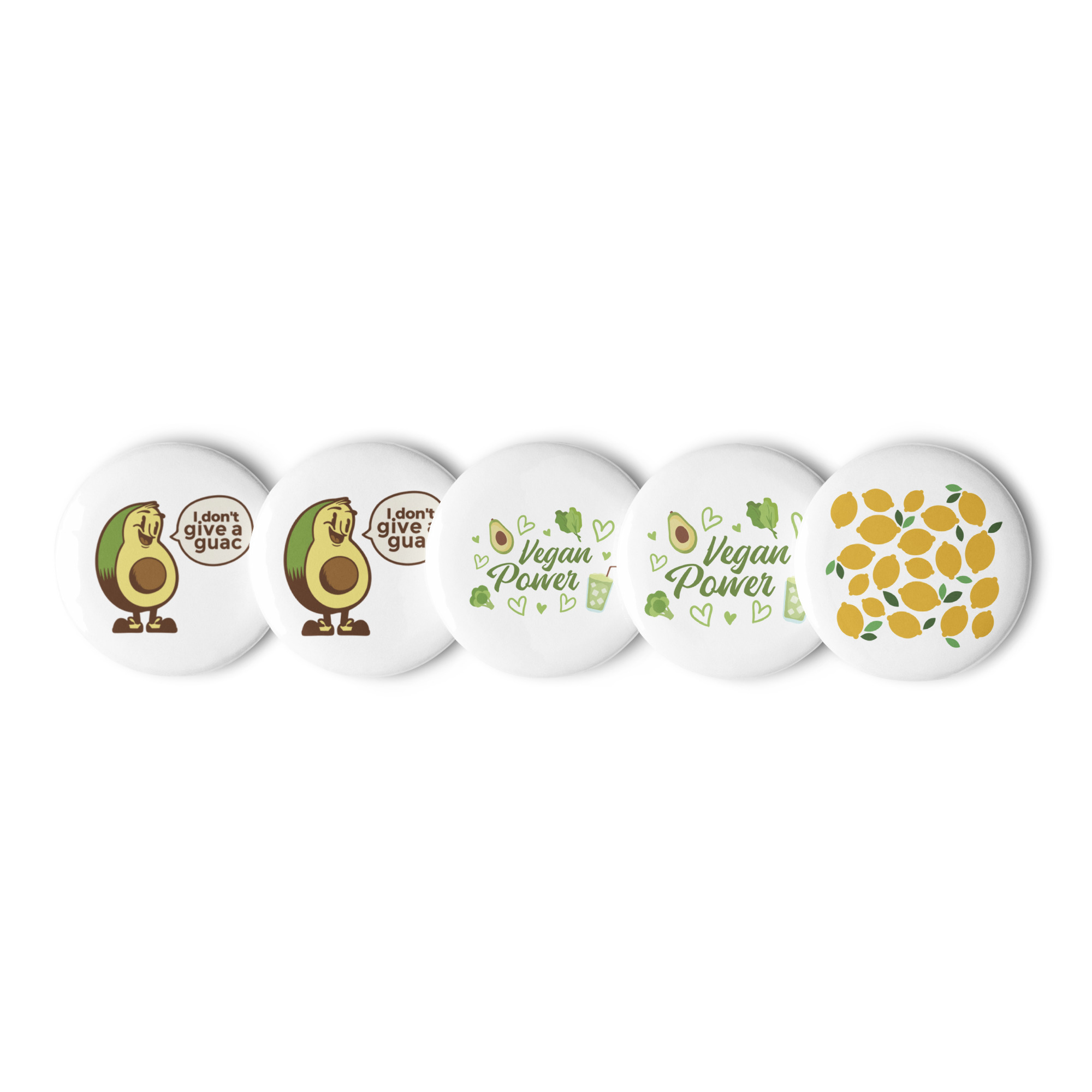 Vegan Set of 5 Pin Buttons - Image 2