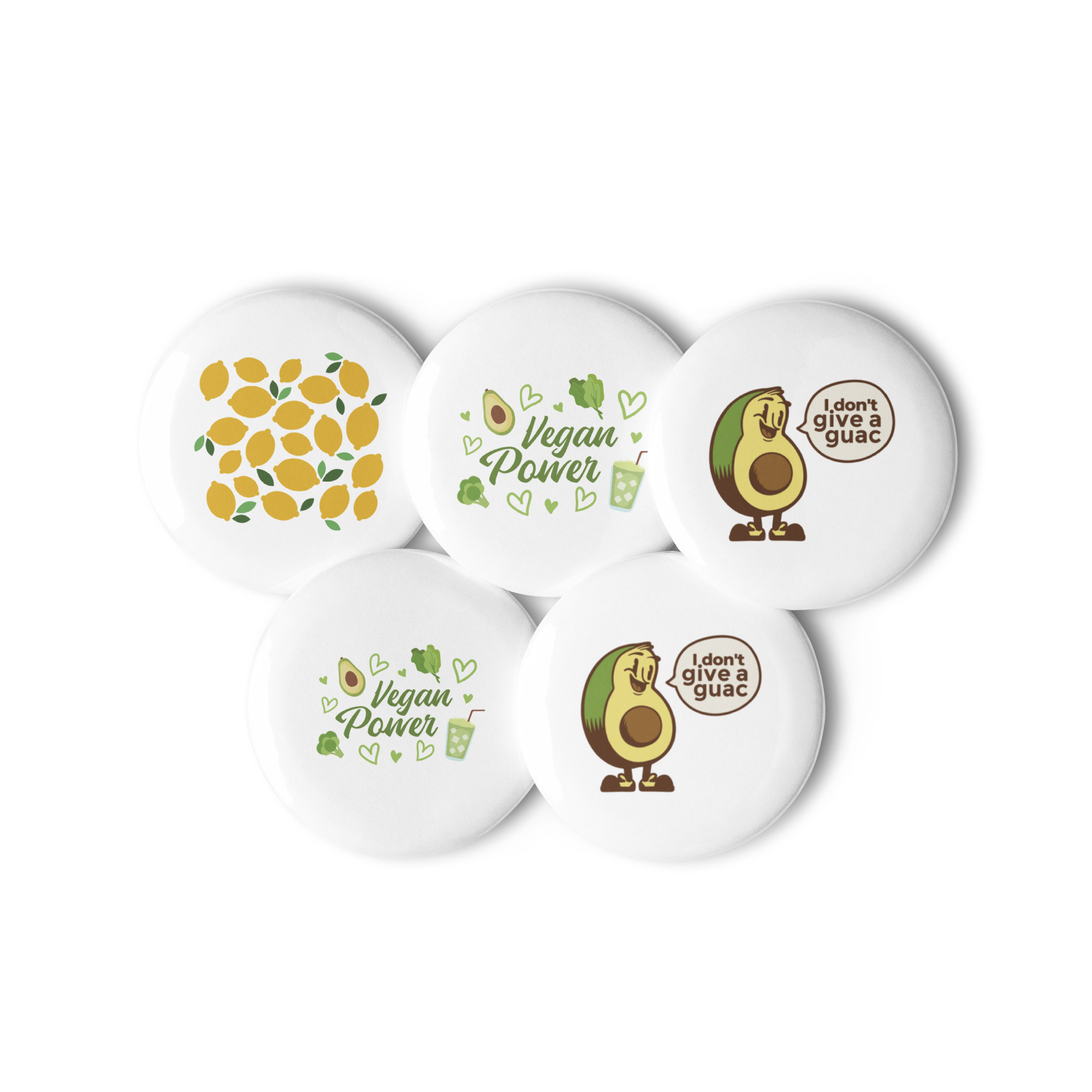 Vegan Set of 5 Pin Buttons - Image 5