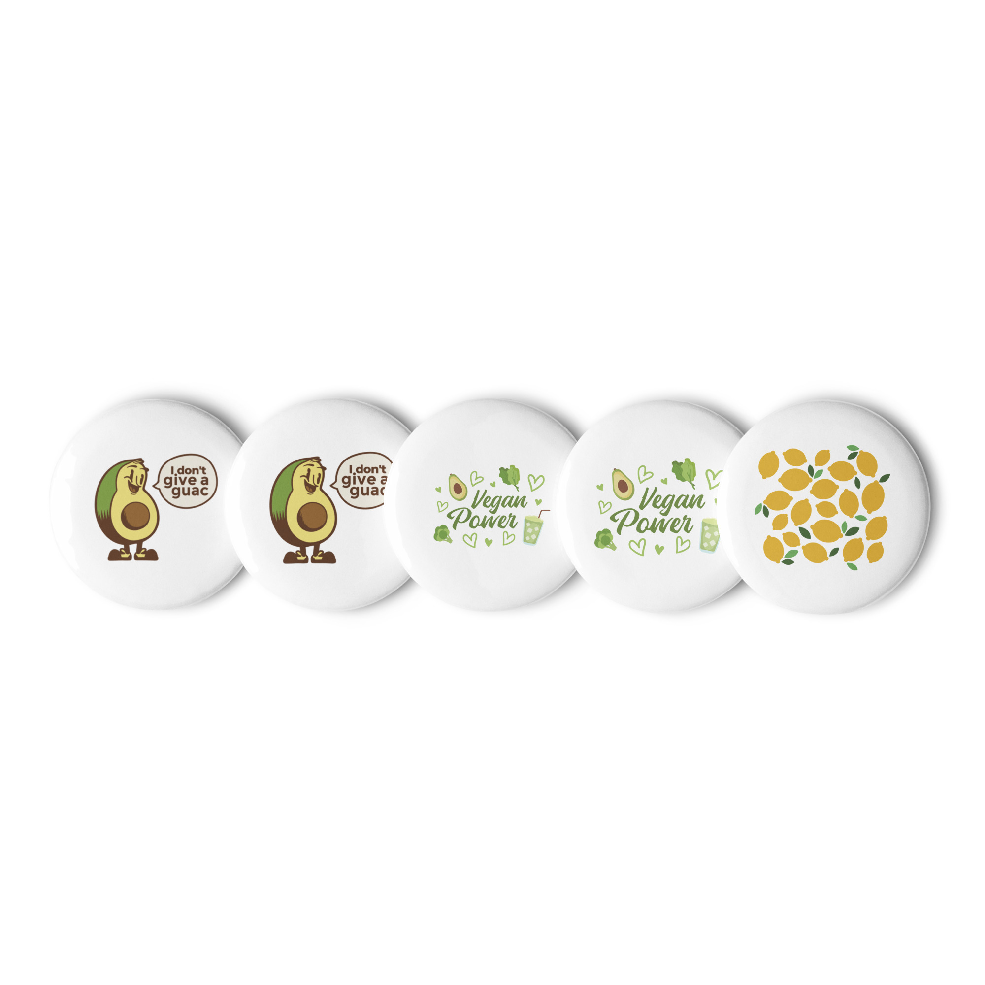 Vegan Set of 5 Pin Buttons - Image 3