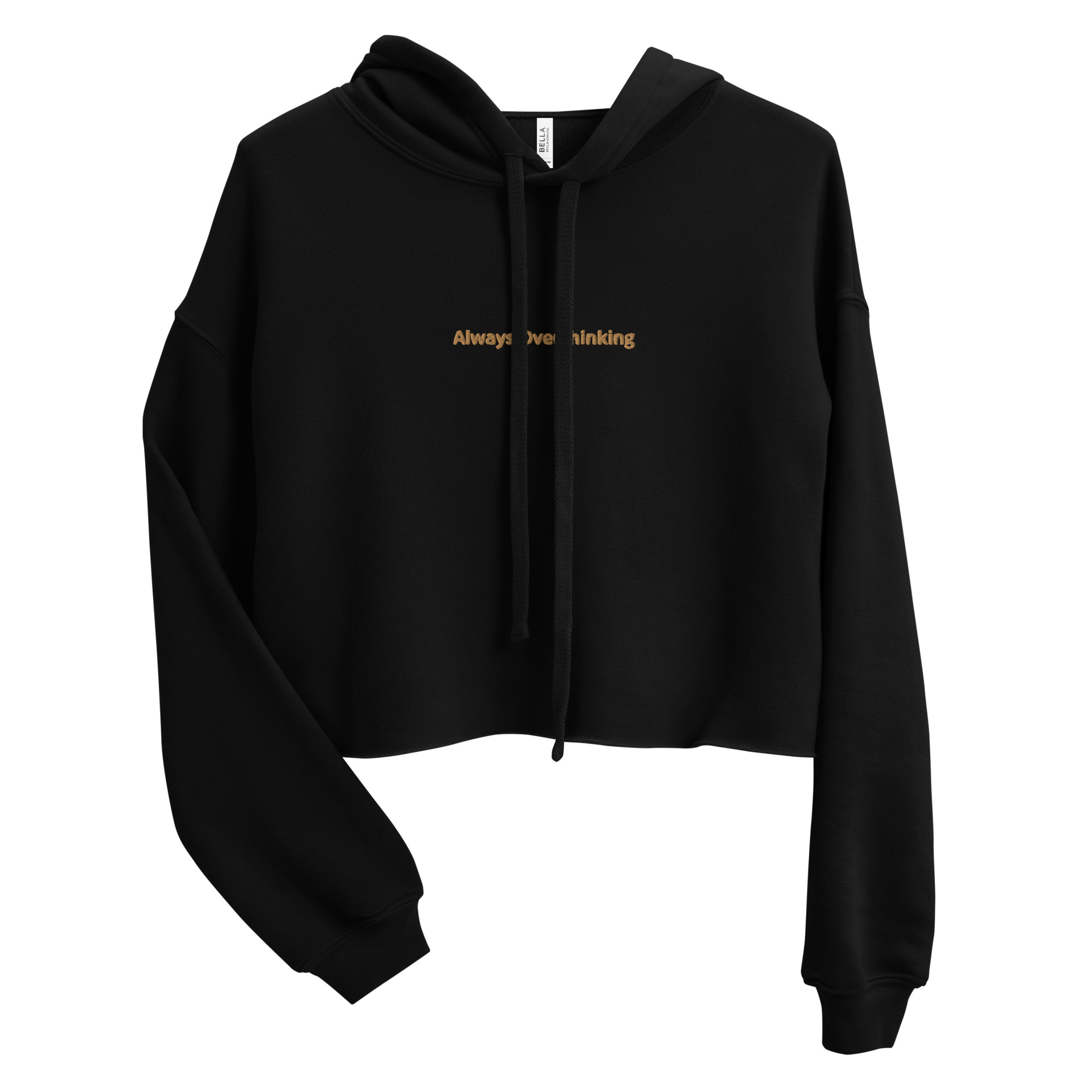 Embroidered Overthinking Crop Hoodie - Image 4