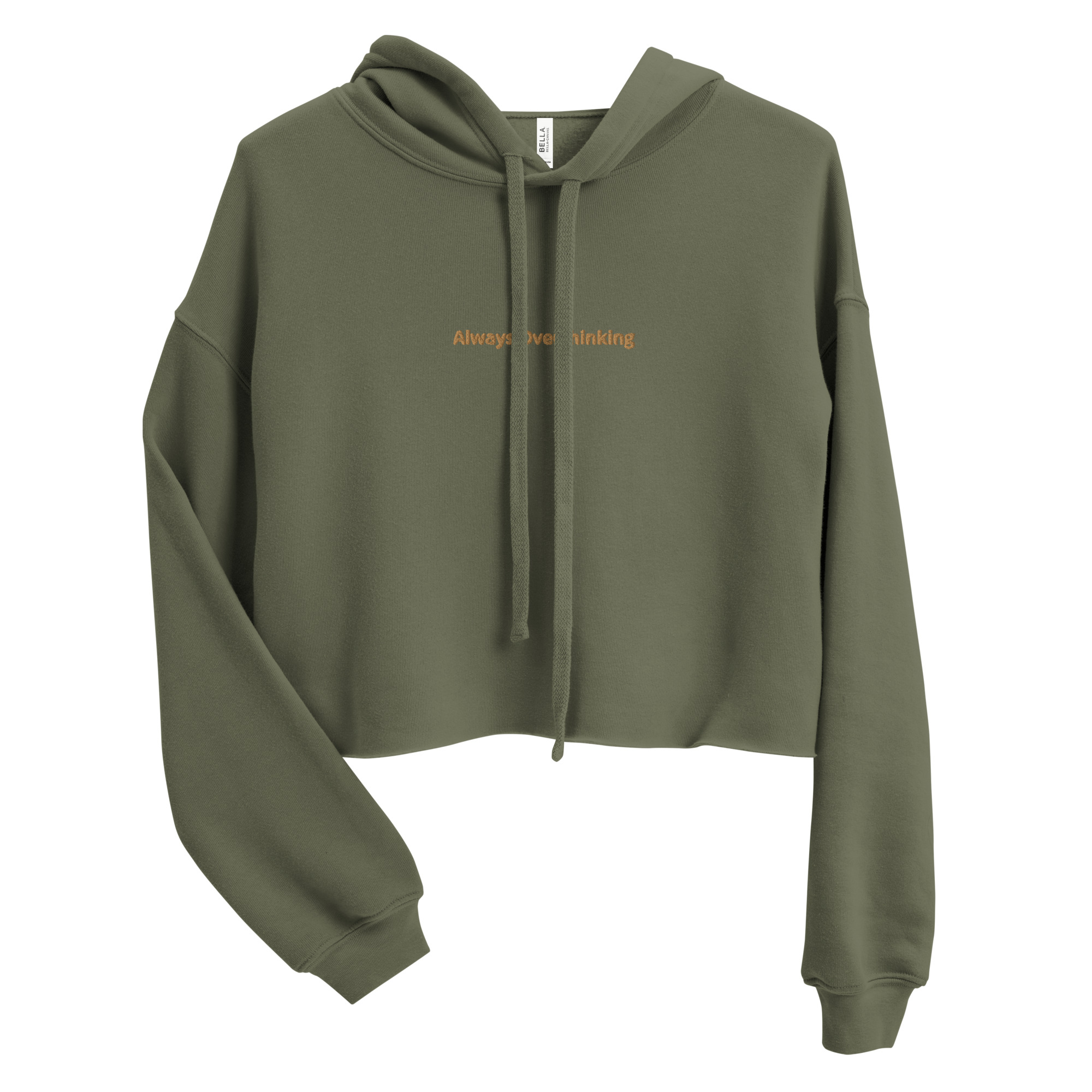 Embroidered Overthinking Crop Hoodie - Image 5