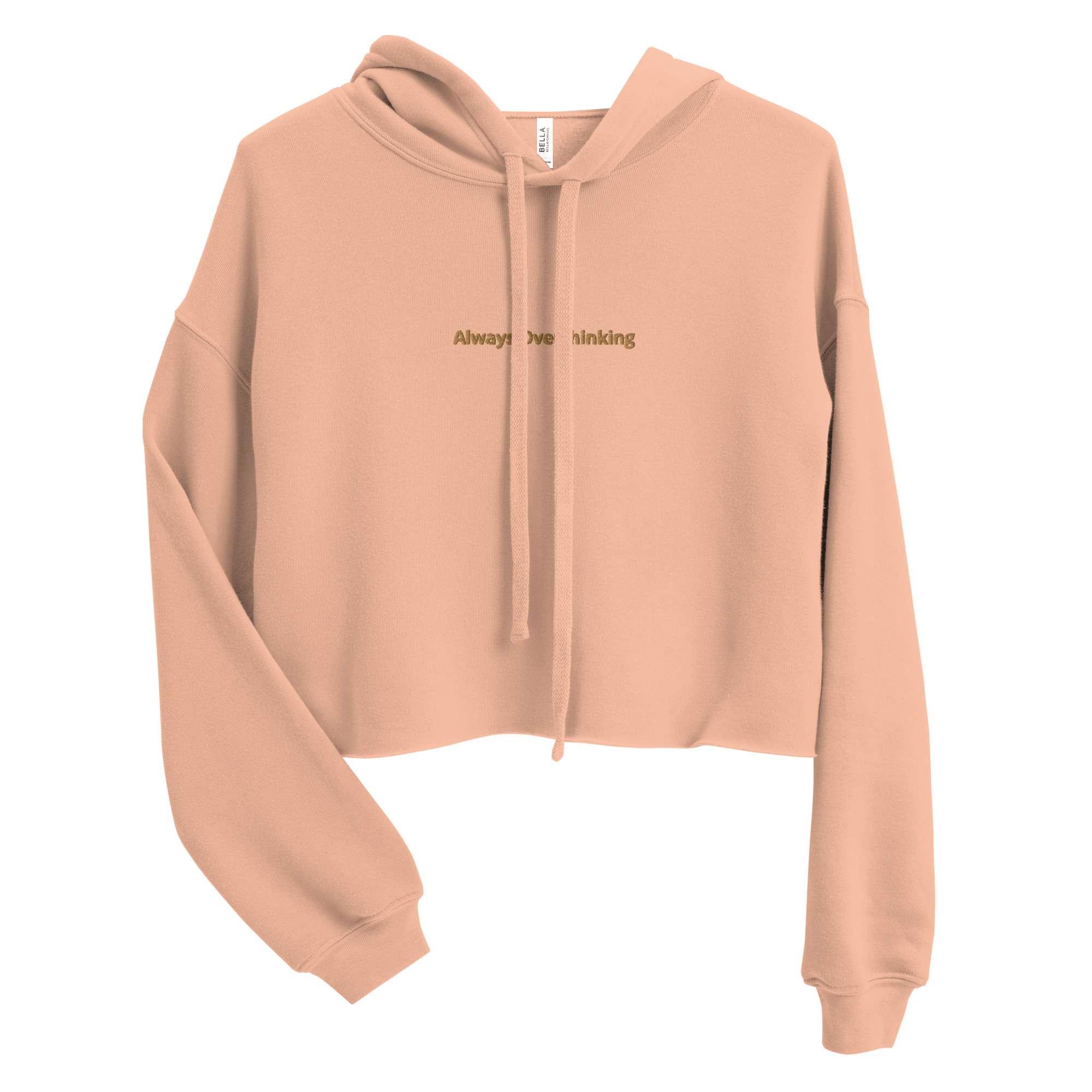 Embroidered Overthinking Crop Hoodie