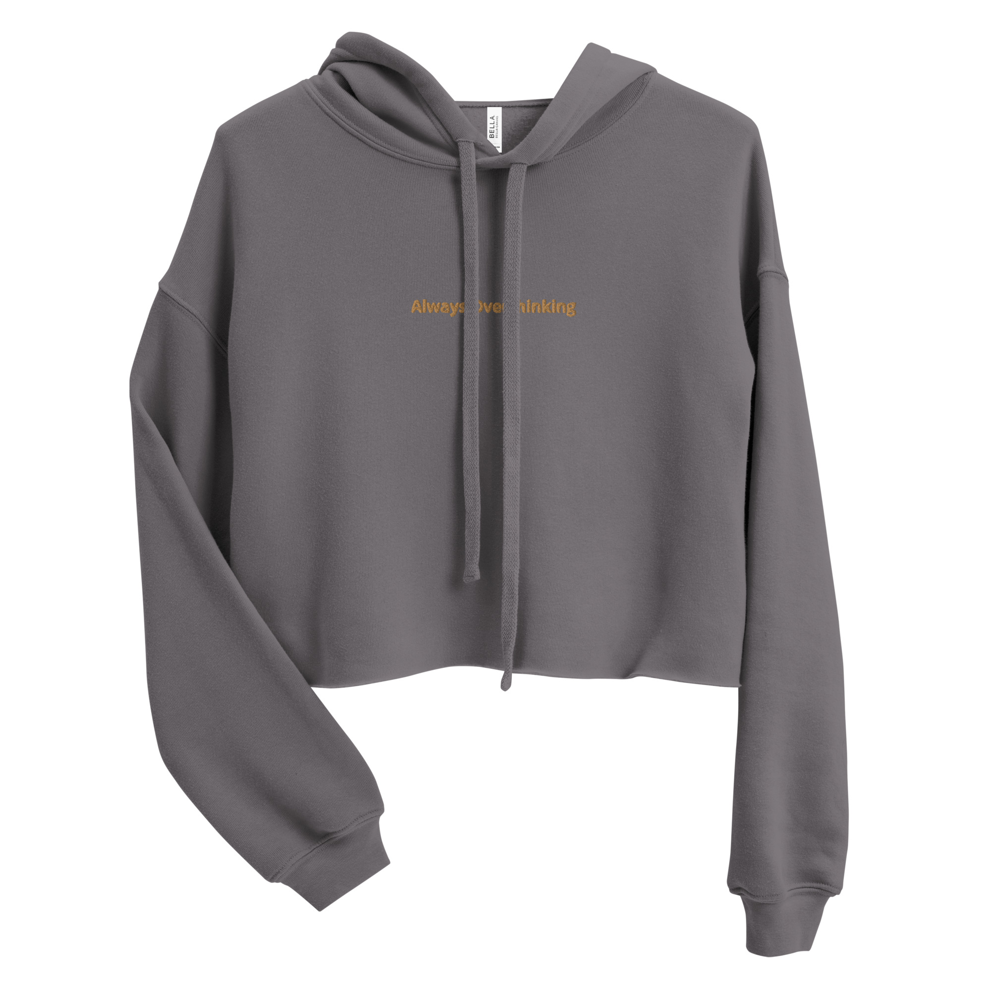 Embroidered Overthinking Crop Hoodie - Image 6
